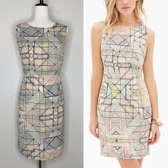 Forever 21 Dresses & Skirts - Forever 21 Geometric Print Sheath Dress, Sz Large